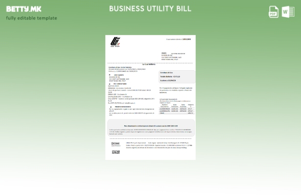 Модерен стил шаблон за деловни сметки за комунални услуги Linea Italia
